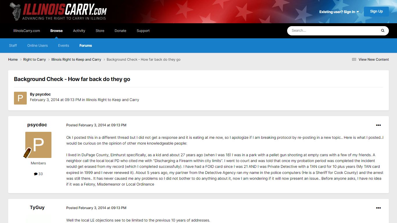 Background Check - How far back do they go - Illinois Right to Keep and ...